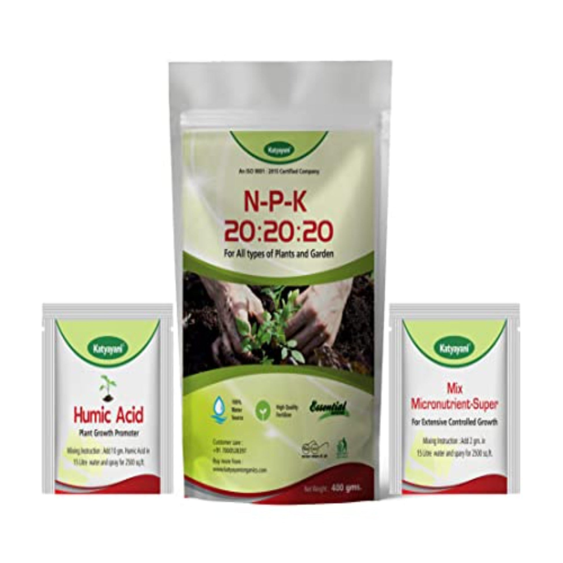 Katyayani NPK 20 20 20 Fertilizer with 2 Sample -Mix micronutrients and Organic Humic Acid